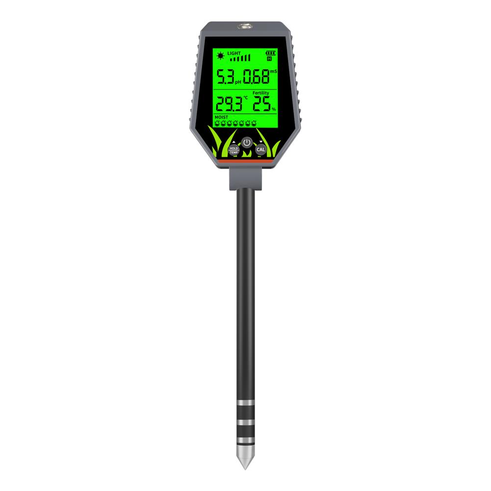 YIERYI YY-1088 Multi-function Soil Detector Humidity 6-in-1 Soil Meter ~ PH~Moisture~Sunlight~Temperature Analyzer 0.1