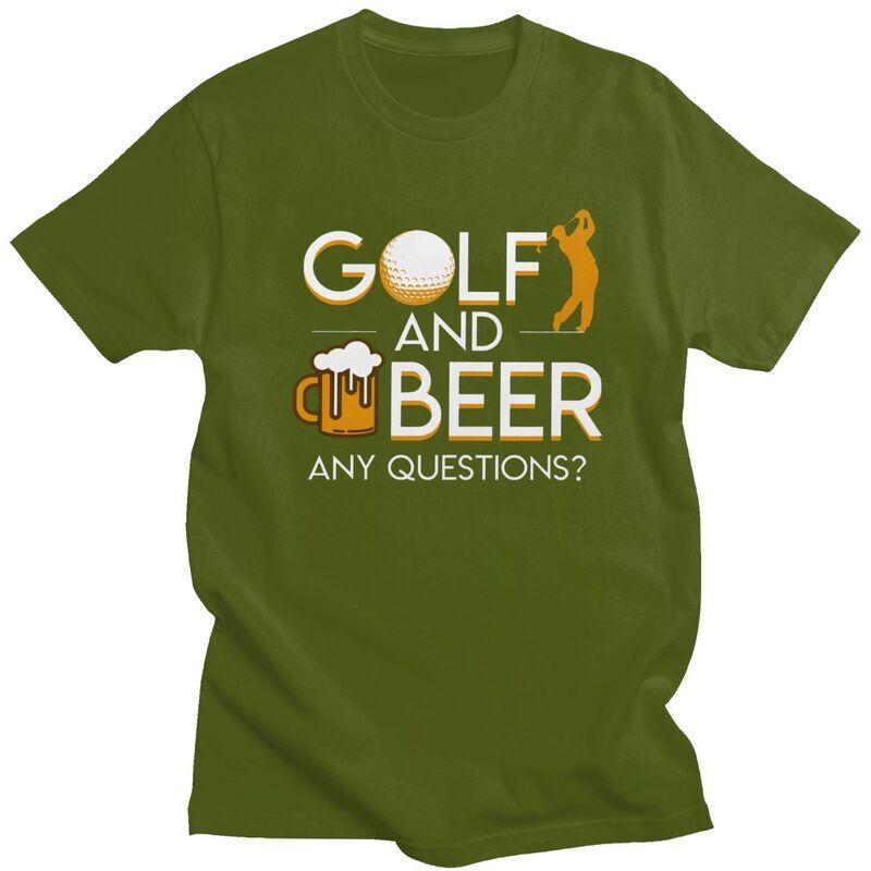 Custom Golf And Beer T Shirts Men Short Sleeve Tshirts Casual Tee Oversized Tshirts Gift