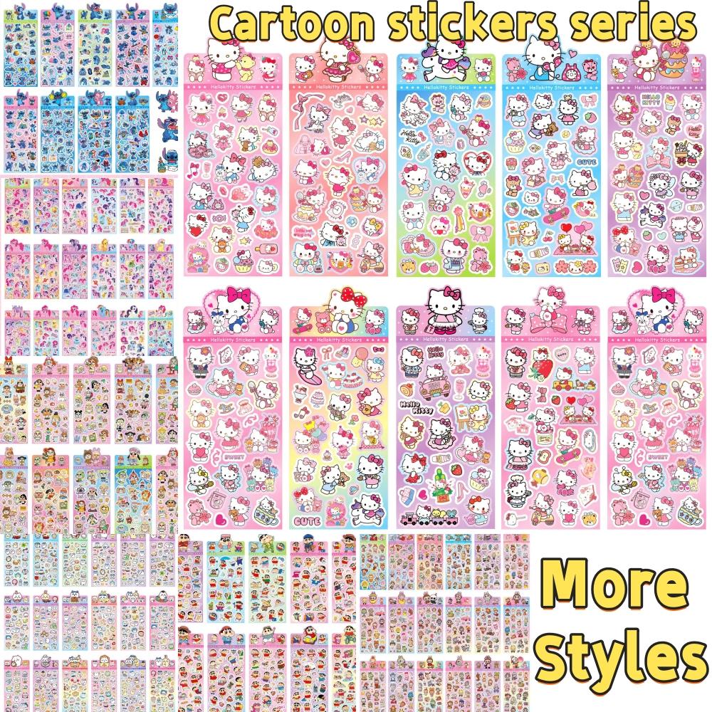 20 Pcs/Bag Cartoon Anime Stickers Sanrio Family Stitch Baby Three DIY Handmade Material Laser Flash Sticker Toy