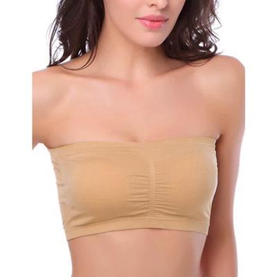 Women Solid Color Casual Strapless Bra