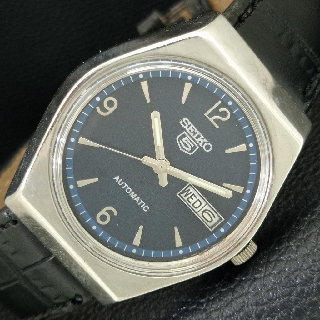 ВИНТАЖНЫЕ АВТОМАТИЧЕСКИЕ ЧАСЫ SEIKO 5 6319A ЯПОНИЯ МУЖСКИЕ С СИННИМ ЦИФЕРБЛАТОМ a708371-1