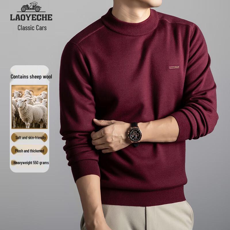 

LAOYECHE Men s Thickened Wool Blend Crew Neck Sweater M