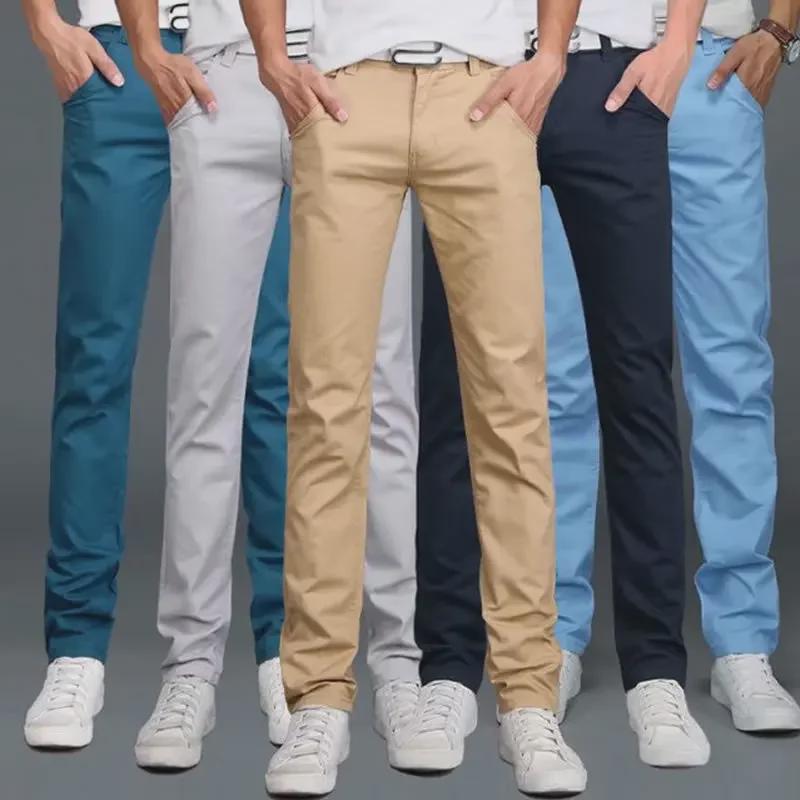 

Men s Slim-Fit Korean Style Black Casual Pants