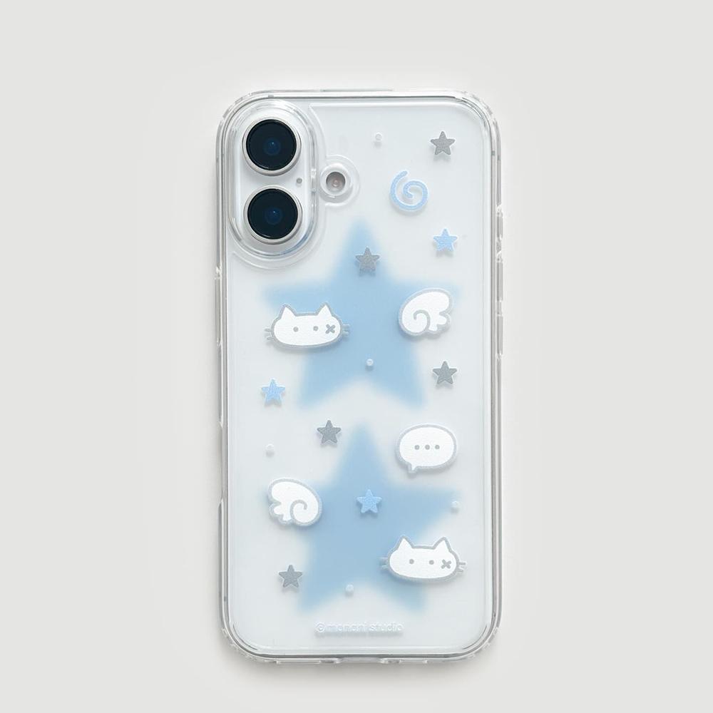 

Clmj Korean ins Cat Wings Star Phone Case For Samsung Galaxy A37 A57 A16 A17 A36 A26 A56 A55 A35 A25 A15 A54 A24 A14 A13 4G 5G Samsung A06 4G