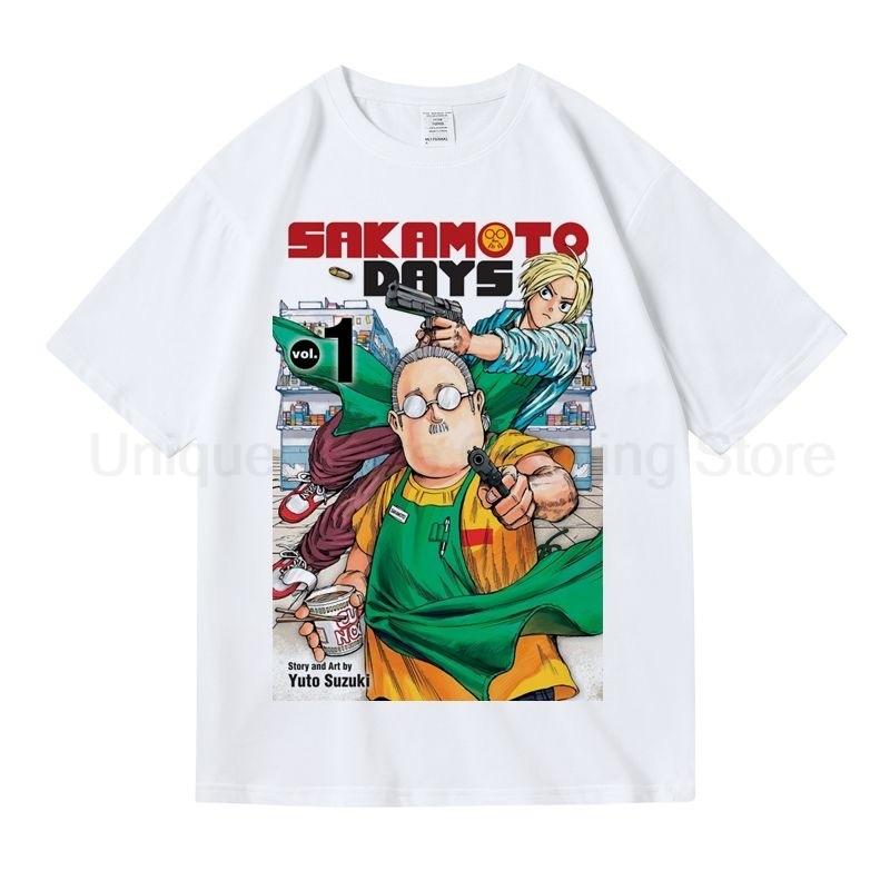 

Аниме SAKAMOTO DAYS Футболка Таро Сакамото Шин Асакура Лу Шаотан Мультяшный Принт Футболка Унисекс Женская Хлопковая Короткий Рукав Футболки S