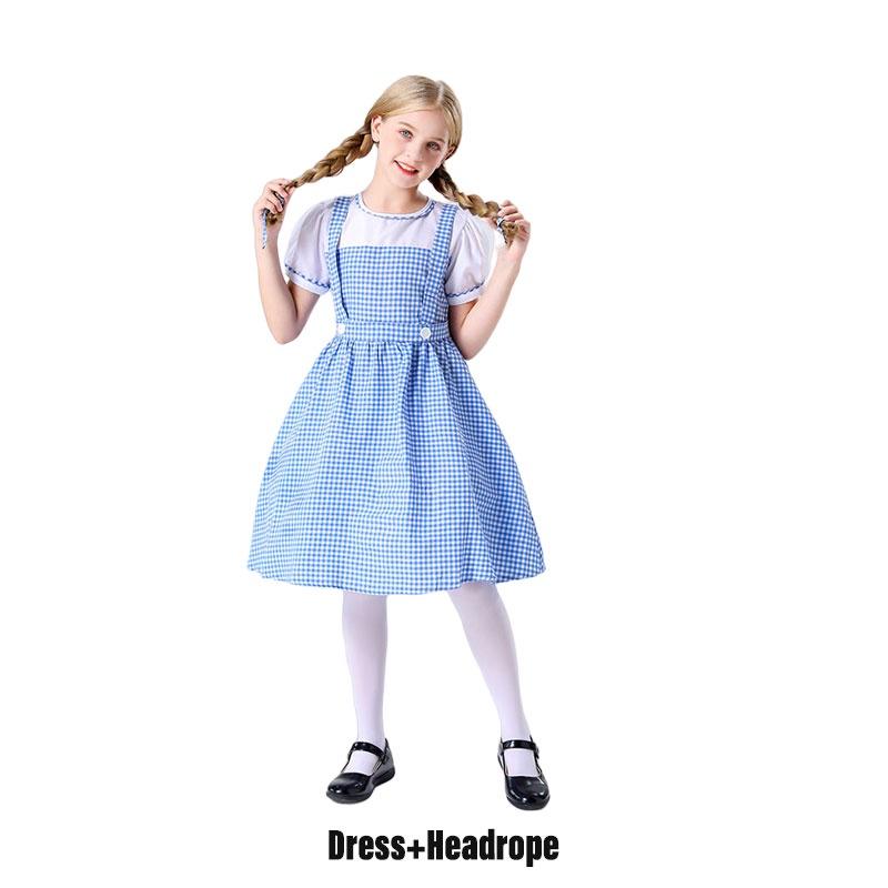 

The Wizard Of Oz Dorothy Girls Dress Costume Cosplay Halloween Outfit Play Role 140cm/55.12in