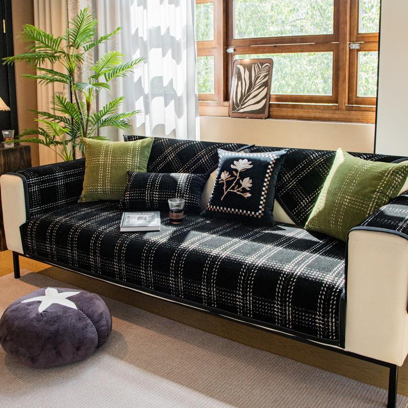 French Premium Sofa Cushion, Universal Non-Slip In All Seasons, Straight Row Sofa Cover New Simple Seat Cushion Cover