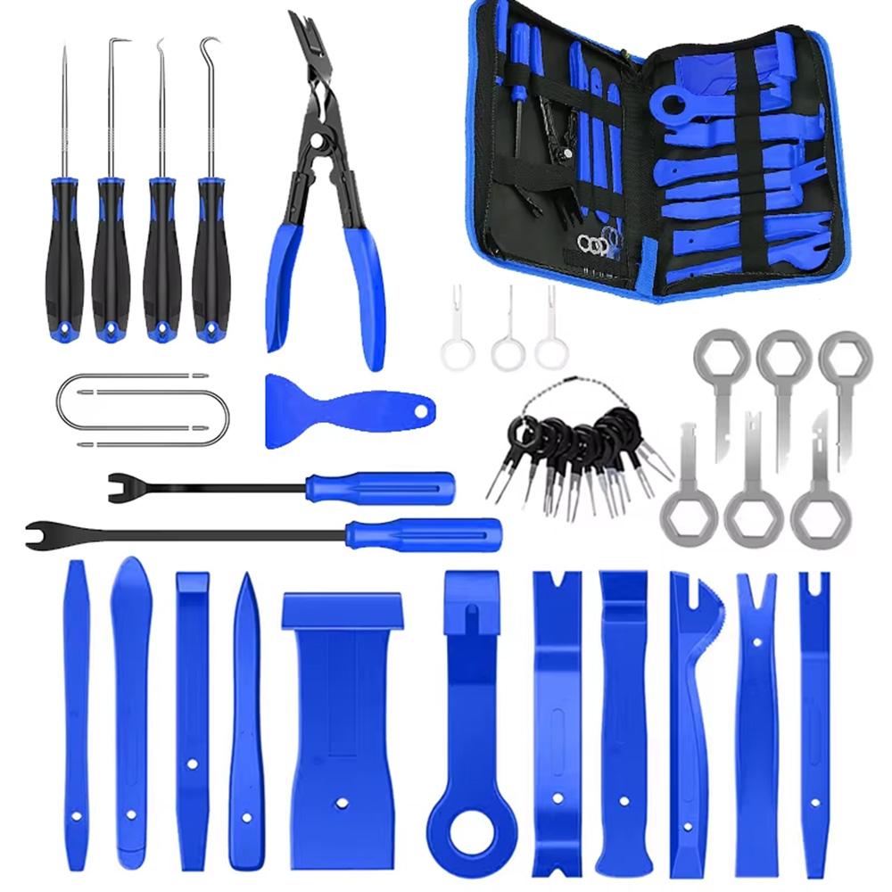 Auto Trim Puller Tool Kit Car Trim Removal Tool Set Plastic Pry Tools for Panel Door Audio Auto Clip Pliers Fastener Remover Set