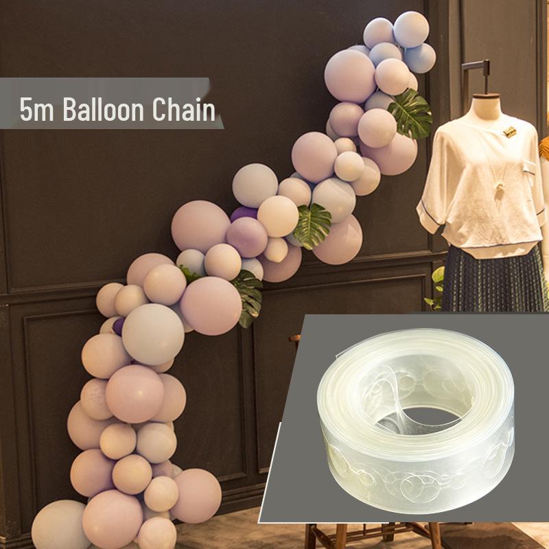 3m & 5m Double-Hole Balloon Chain for Wedding & Party Decorations - Soft Arch & Irregular Design