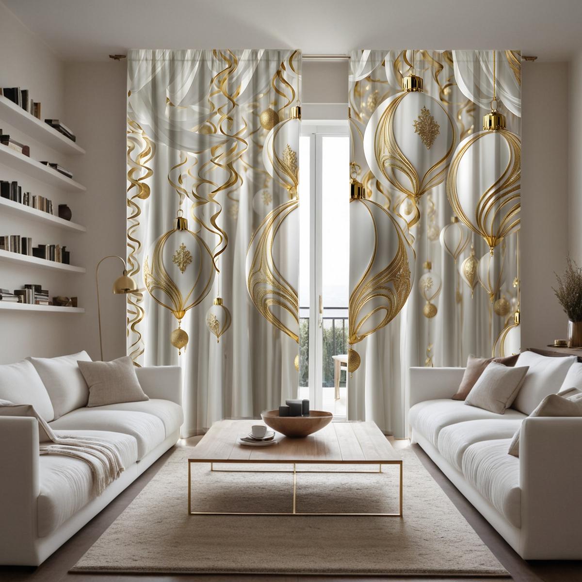 

Двухсекционная HD цифровая белая люстра с подвеской в виде занавески для украшения дома, стиль украшения гостиной, спальни, эффект занавески на штанге W52H63inchW132H160cm