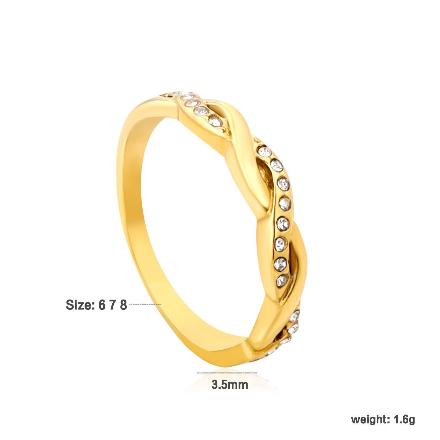 

Braided Twist White Diamond Square Ring Fashion Versatile Minimalist Design Statement Ring no. 6