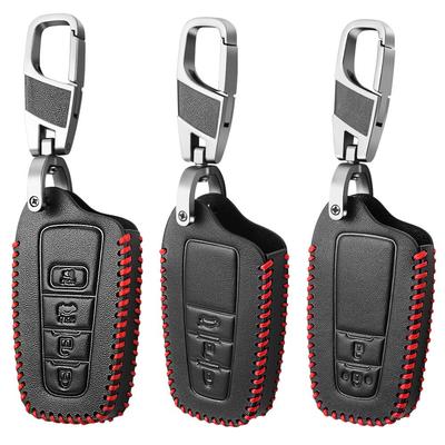 Leather Key Case For Toyota Camry CHR Corolla RAV4 Avalon Land Cruiser Prado Prius Remote Fob Cover 2 3 4 Button (2018)(2019)(2020)
