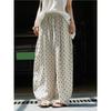Summer Japanese Retro Polka Dot Wide-leg Casual Women Pants Casual Comfortable Loose High-waisted Trousers