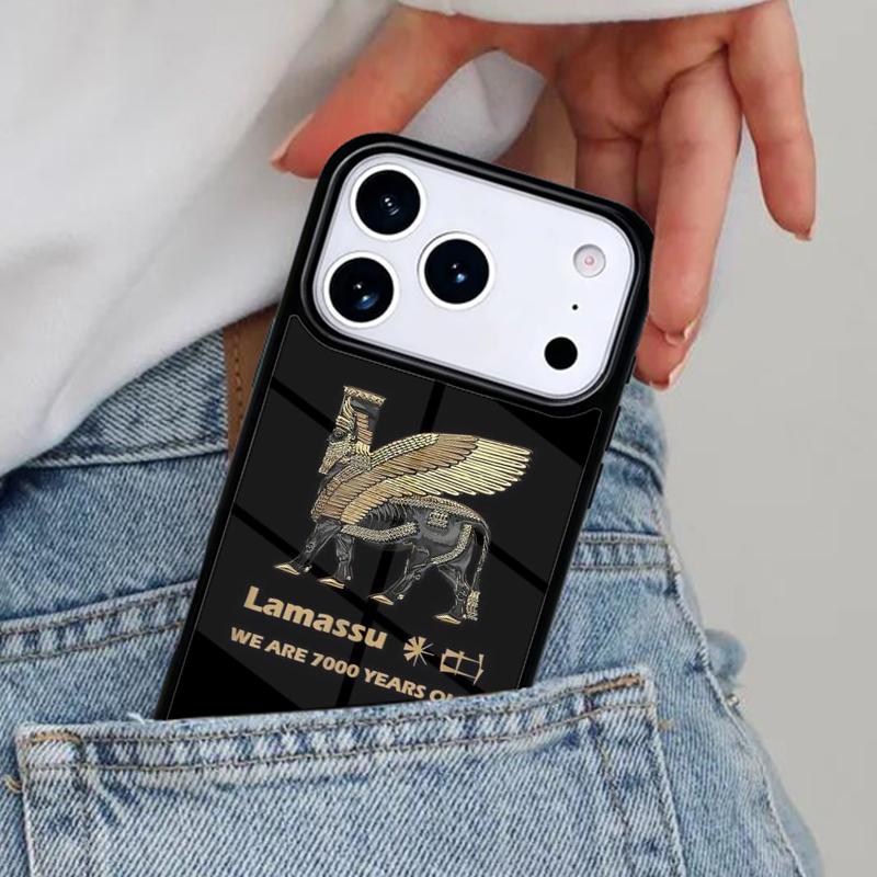 

Assyrian Lamassu Winged Bull Phone Case for iPhone 16e 15 14 13 12 17 Pro Max Plus Air 17pro Cover Coque iPhone17 Pro Max