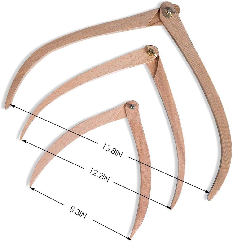 Bview Art 3pcs 8 10 12 Inches Wooden Calipers Pottery Measuring Clay Ceramic Tools