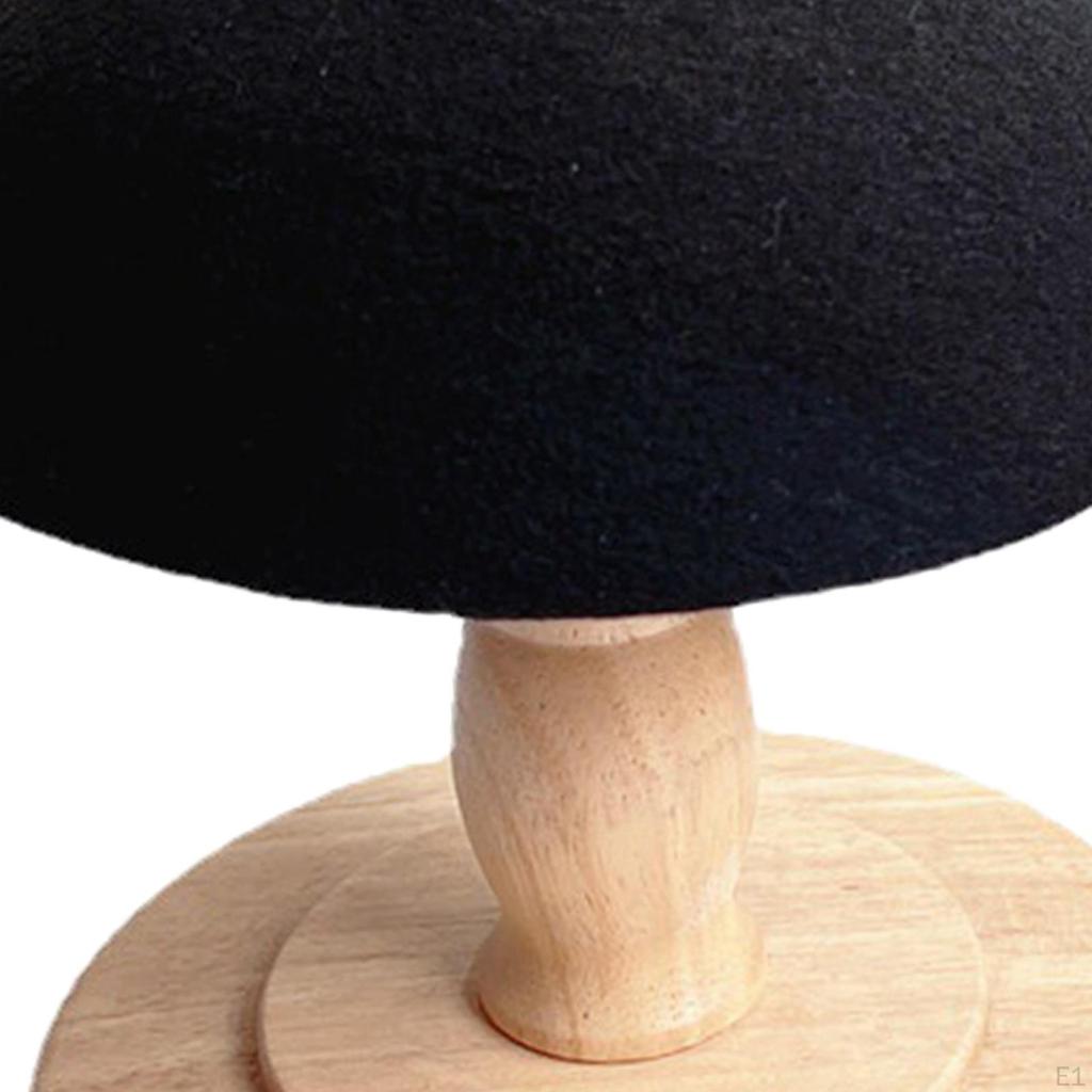 Durable Hat Holder Tabletop Displays Wood with Stable Base Dome Shaped Rustic Retro Style Cap