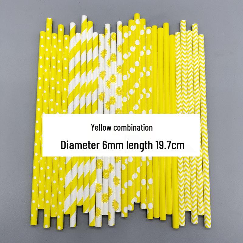 Eco-Friendly Disposable Decorative Paper Straws for Beverages and Desserts
