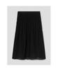 Anggae Sheer Gather Long Skirt Black