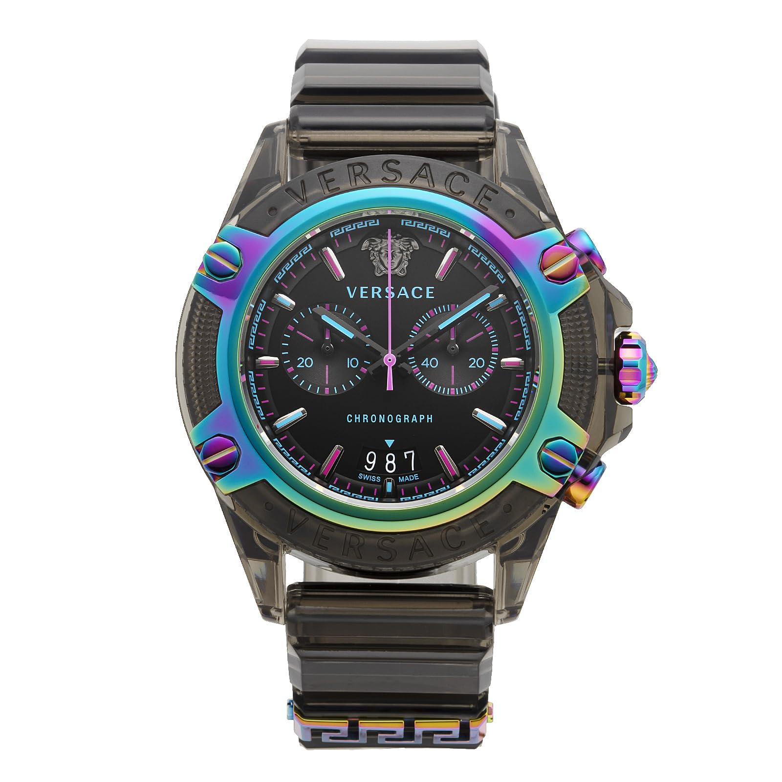 

Watch CHRONO ACTIVE Multicolor Dial Sapphire Glass Quartz 43MM Swiss Watch I Watch Brand VEZ701022 Black [Versace] [Item]