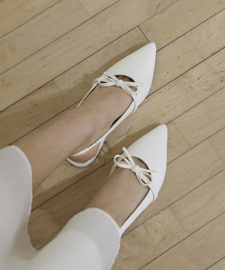 Sappun Mier Ribbon Slingback Flat Shoes (2.5Cm)