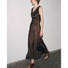 Summer Women's Clothing A- line Asymmetric Hem Silk Satin Texture Long Dress 2590987 2590934