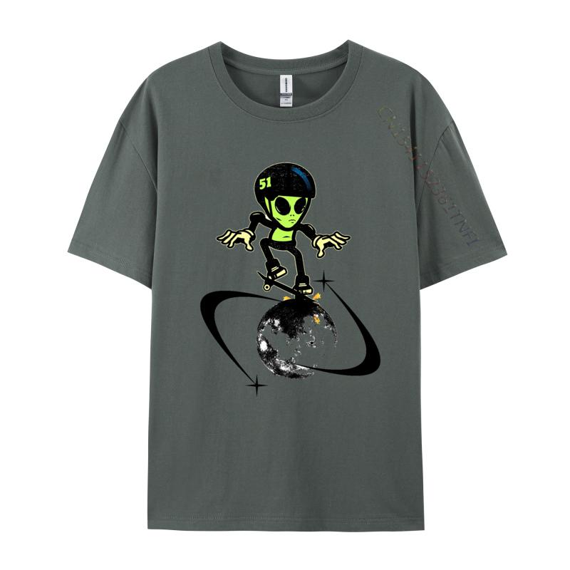 Moon Rider Alien TShirt Cotton Skateboard T Shirt For Unisex New Unique Tops Shirts Cute Sports T Shirt Unisex