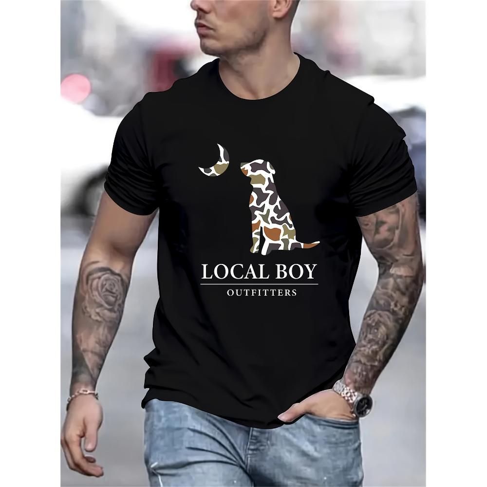 

Local Boy Camo Dog T-Shirt,Soft Breathable & Fade-Resistant, Classic Fit for Daily Casual Wear XXL білий