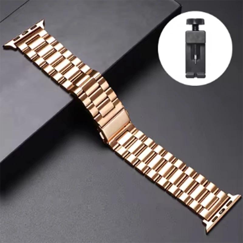 Stainless Steel Strap For Apple Watch Ultra 2 49 45 41 40 46 38 42 44mm Metal Band Bracelet For iWatch Series 10 9 8 7 6 5 4