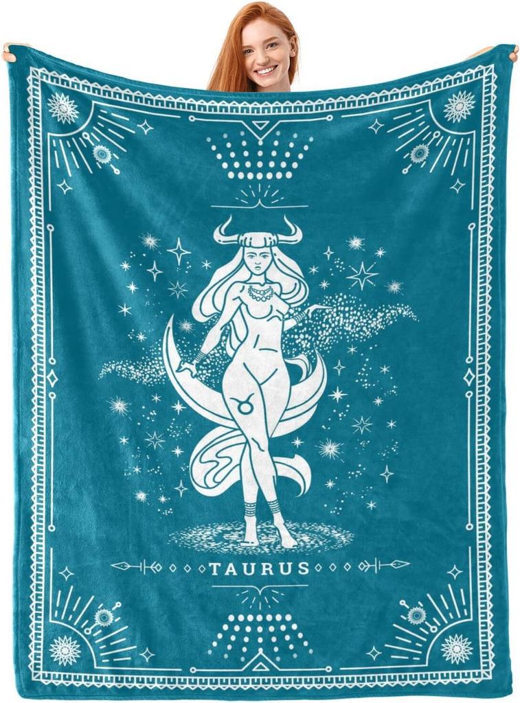 Twelve Constellation Tarot Cards Printed Blanket for Sofa Bed Travel Camping Living Room Office Conditioning Blanket