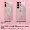 Pink flower butterfly pattern glass phone case suitable for Samsung Galaxy S26 S25 S24 S22 S21 S20 FE Ultra Plus anti scratch