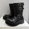 Thick-soled Retro Knee-length Ankle Boots for Women, New Retro Shoes, Work Boots