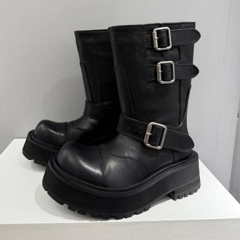 Thick-soled Retro Knee-length Ankle Boots for Women, New Retro Shoes, Work Boots