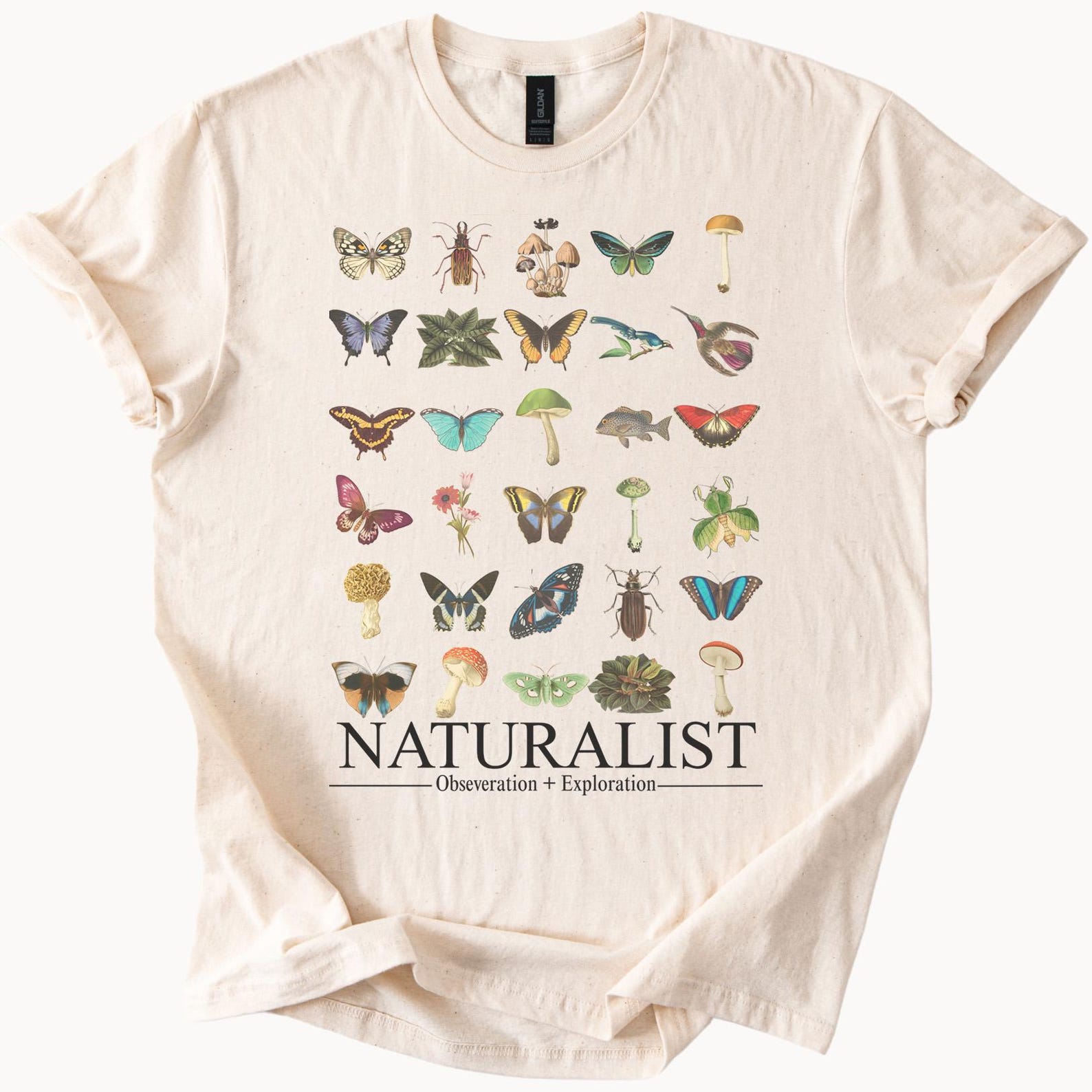 Naturalist Insect Butterfly Mushroom Nature Exploration Shirt 160