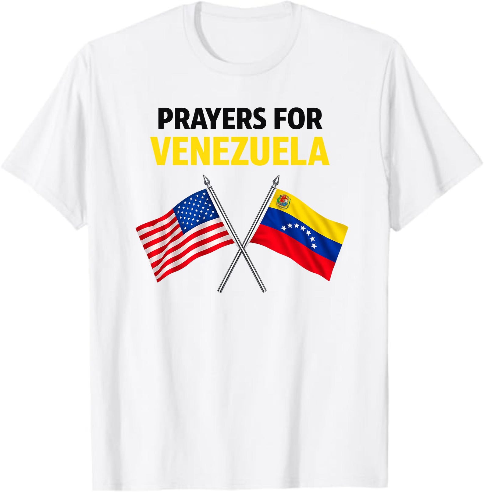 Prayers for Venezuela T-Shirt, Venezuelan Flag Support Gift, Solidarity Peace Hope Graphic Tee S