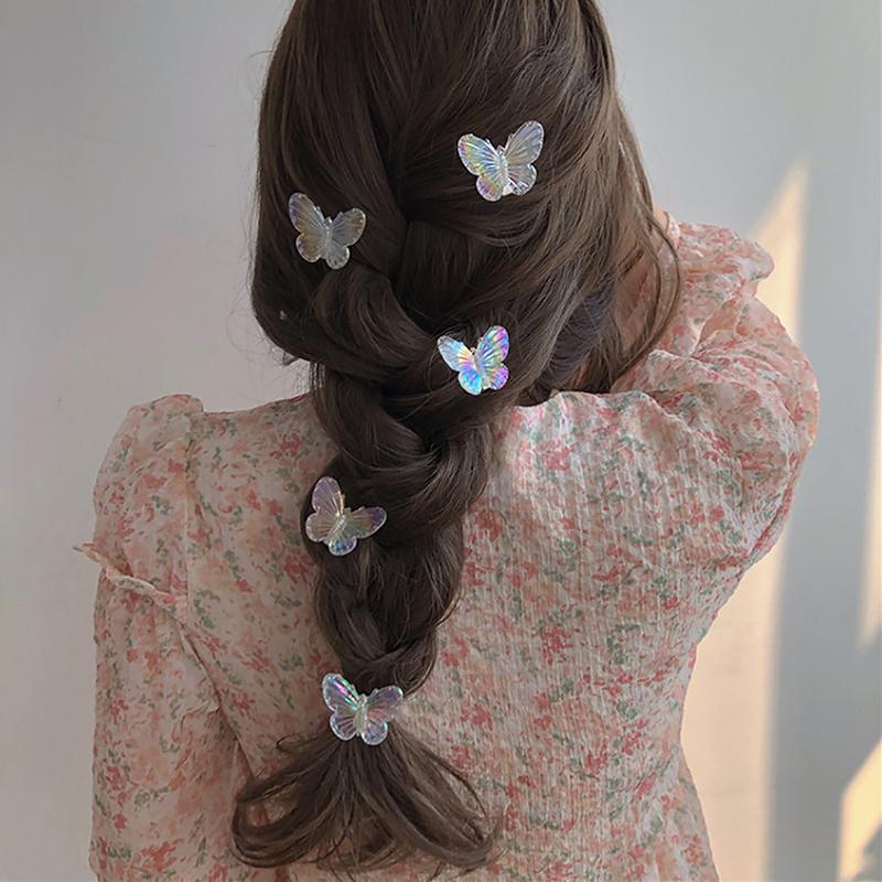 Colorful Butterfly Hairpin Side Clip Girl Sweet Broken Hair Clip Bangs Clip For Women  Barrettes Hair Accessories