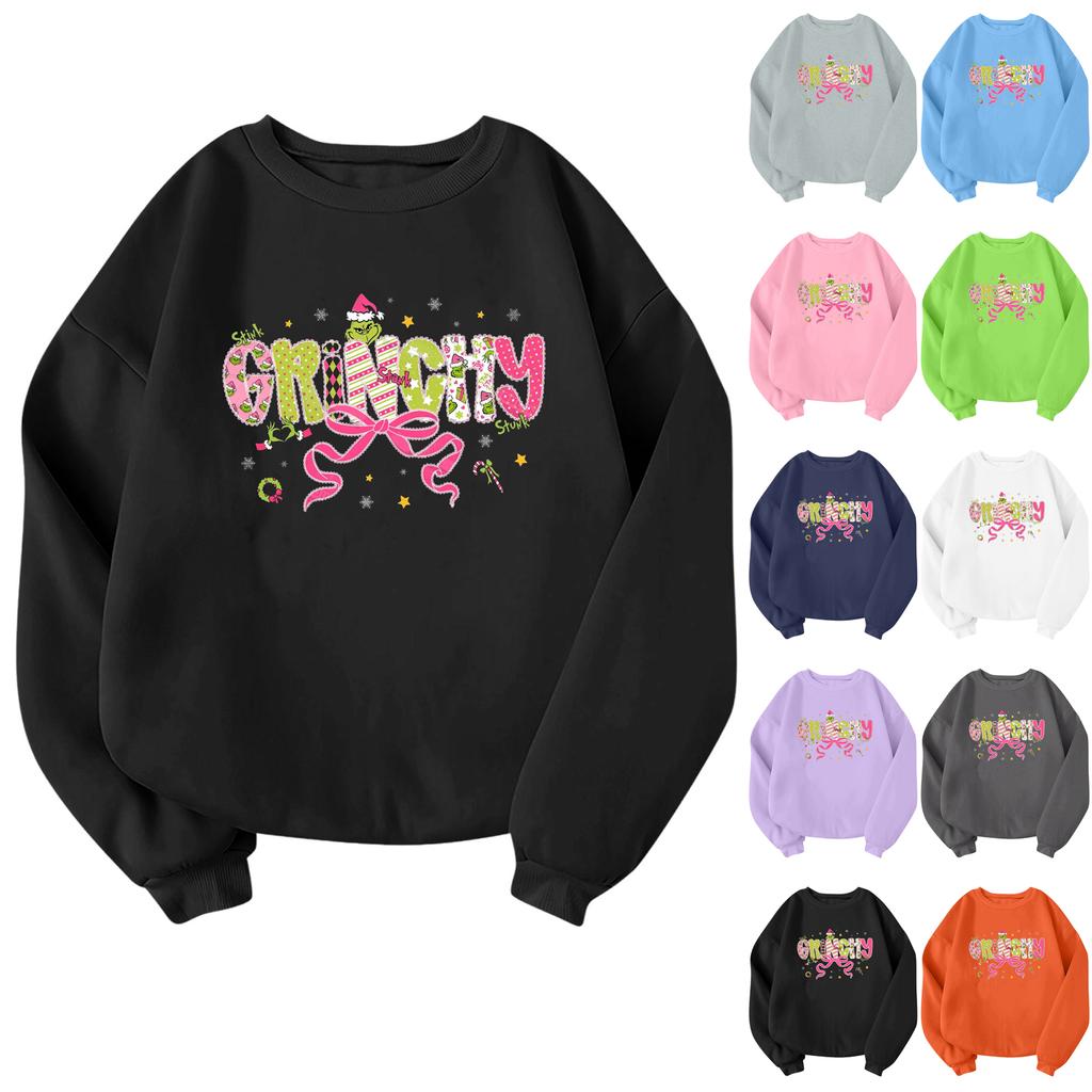 Children's Fashionable Lightweight Long-sleeved Round Neck Pullover With Pockets Printed Pullover