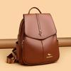 Luxury Women Leather Backpack for Designer Backpacks Vintage Solid Color School Bags Ladies Shoulder Bag Fashion Travel Bags