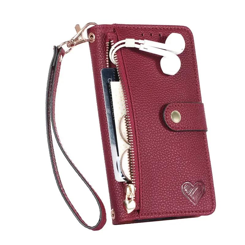 

Zipper Wallet Card Phone Case For XiaoMi 15 14T 14 Pro 13 13T Ultra 12T 12S 11T POCO F5 X6 X5 X3 NFC Lanyard Leather Flip Cover POCO F5 Pro