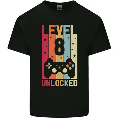 8th Birthday 8 Year Old Level Up Gamming Kids T-Shirt Childrens