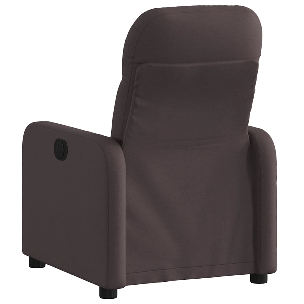 Electric Recliner Chair Dark Brown Fabric