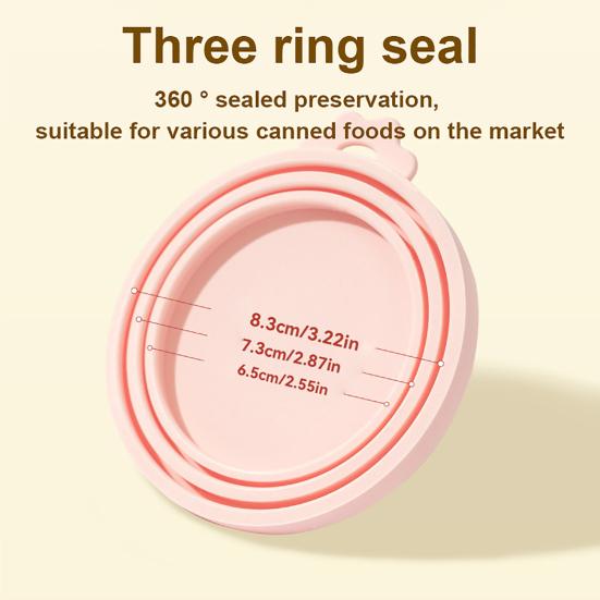 Silicone Pet Food Can Lid for Dog and Cat 3 Size Food Can Lid Dustproof Moisture Proof Food Can Lid Safe Odorless Reusable Pet Food Seal