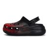Classic Clog 811 Made Escape from the Scene Special Shoe Box Fluid Ink Splash Hole Shoes Unisex Style Black and Red