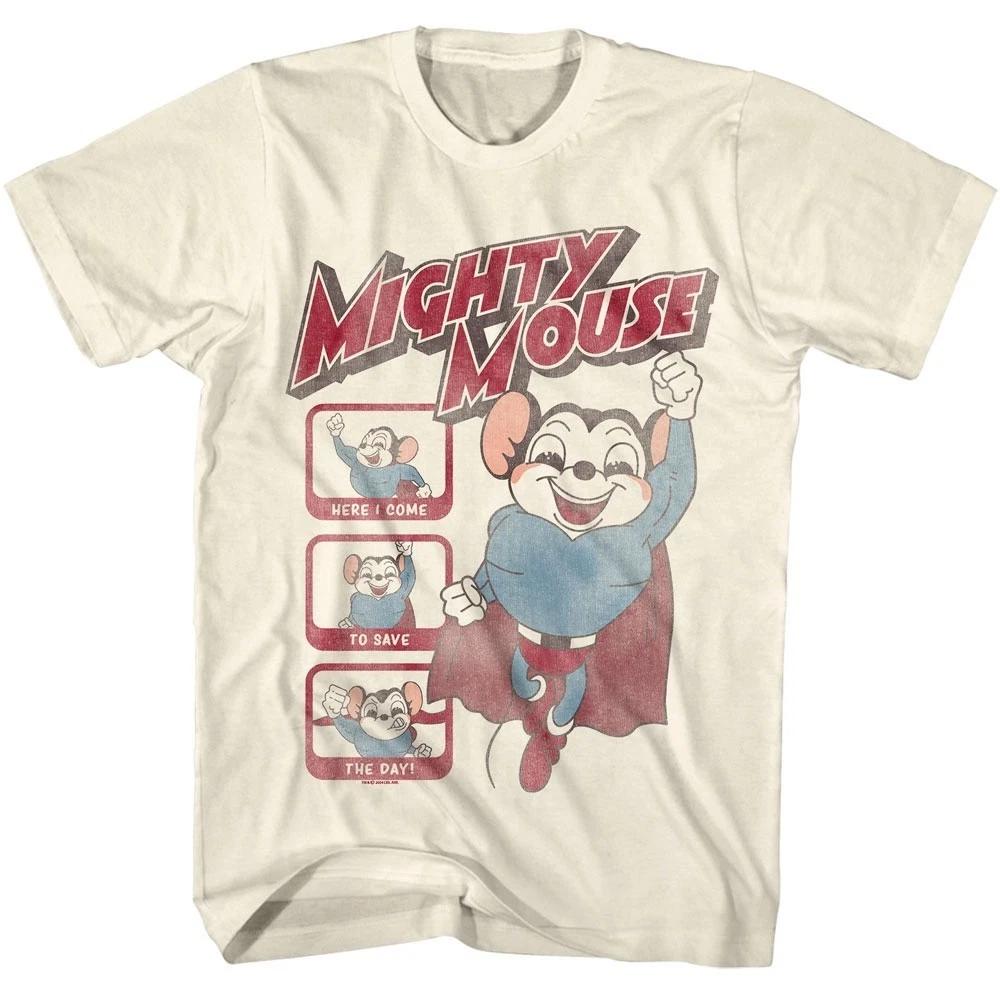 Mighty Mouse Here I Come To Save the Day Men s T Shirt S