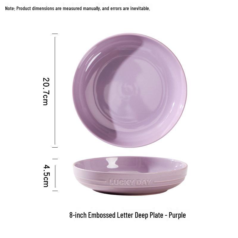 Inspired Style Cream Ceramic Embossed Plates: Luxury Soup, Dessert, and Pasta Tableware