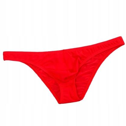 Stringi Męskie Sexy Prześwitujące Czerwone Delikatne L