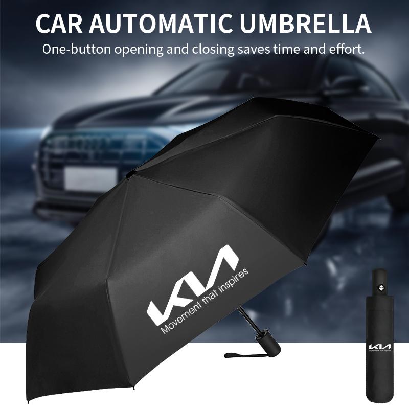 AAAGN1 Car Styling Car Portable Folding Automatic Three Folding Umbrella Sunshade For Kia RIO Ceed Sportage Cerato Soul Sorento Picanto
