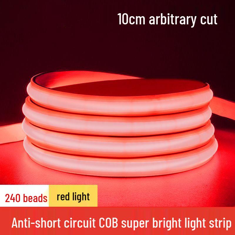 Outdoor Waterproof LED Strip Light, 220V COB, Self-Adhesive, Super Bright White, Suitable for Living Room and Ceiling.