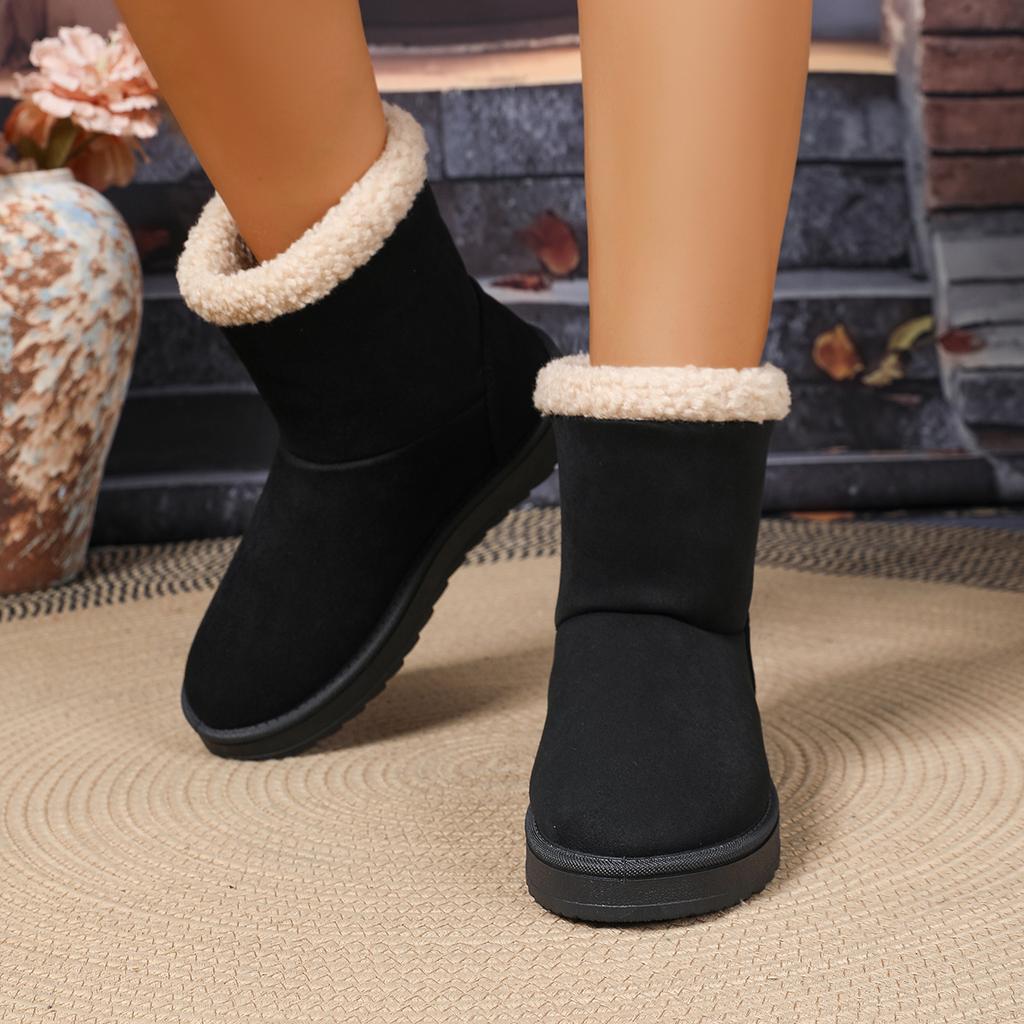 Na Zimę Okrągły Nosek Seksowne Grube Podeszwy Śniegowce Modne Nowe Antypoślizgowe Wygodne Aksamitne Casualowe Damskie Buty