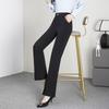 Frühling 2026 Damen Schwarz High-Waist Schlankmachende Schlaganzughose