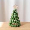 Miniature Christmas Tree Figurine Wood Beaded Festival Tree for Dining Table Living Room Office Desk Holiday Decoration